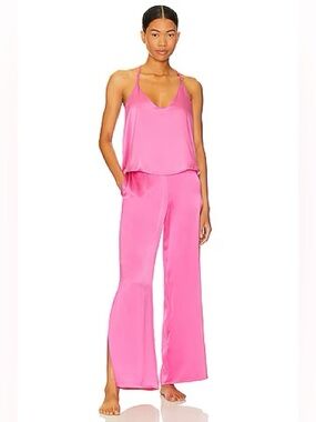 Lunya washable silk cami pant set in pink size L